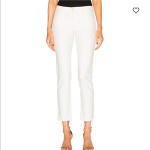 Mother denim rascal ankle snippet in cream